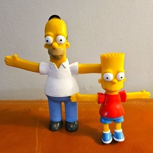 Vintage Homer & Bart Simpson Figurines | Size 2-4 Inches